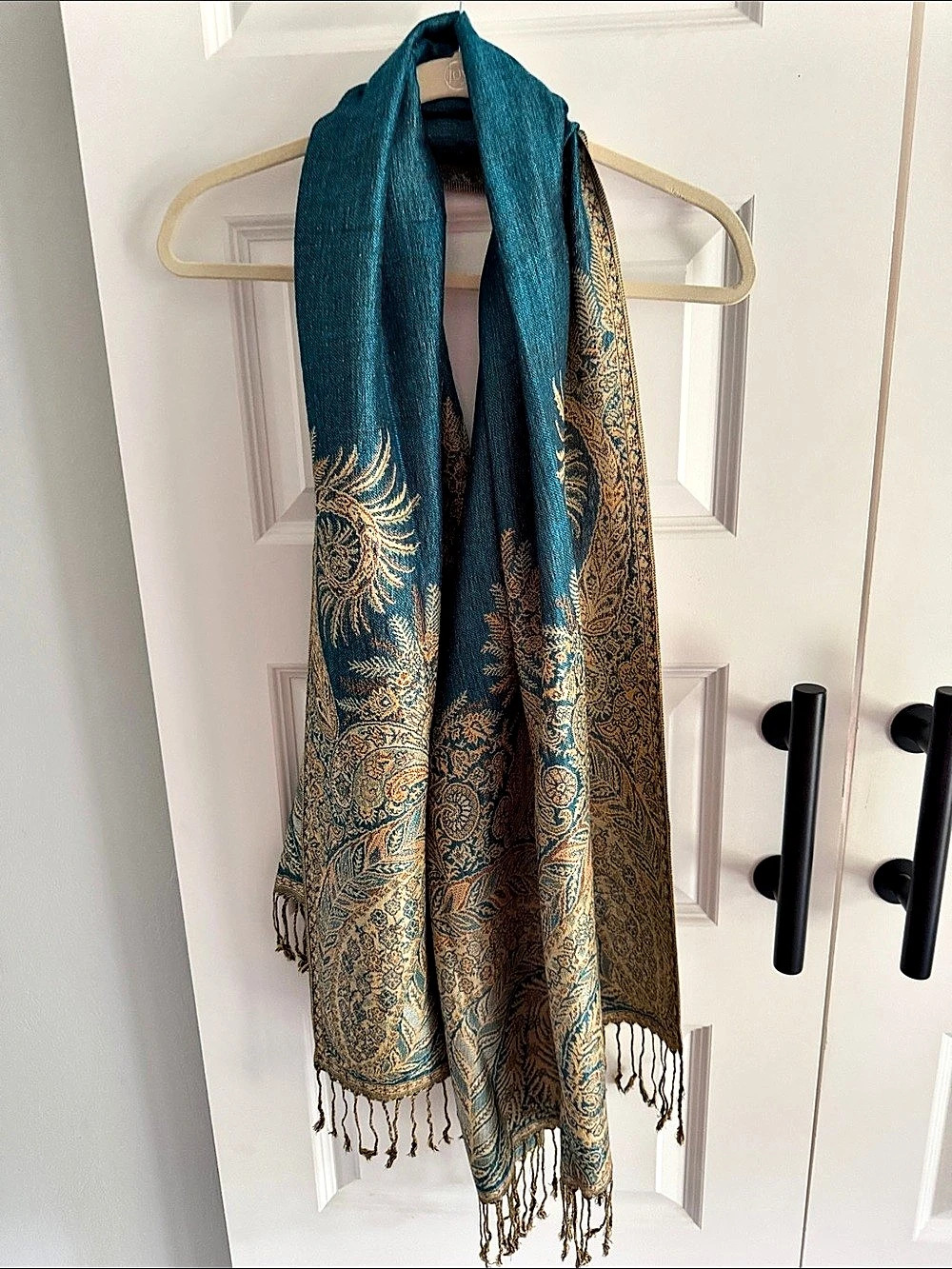 Paisley Scarf wrap in Blue & Brown NWT